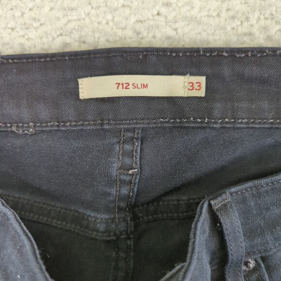 Levi's 712 Slim Leg Jeans Women's Size 33 Tall L34 Stretch - Picture 7 of 9